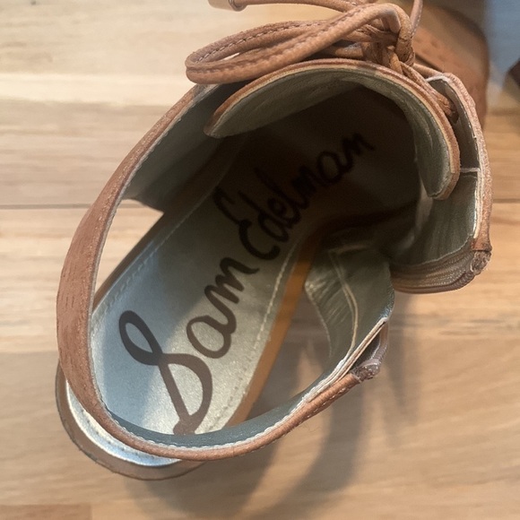 SAM Edelman Ennette Lace Up Open Toe Sling Back High Heel Booties Women’s 7 - Picture 9 of 14